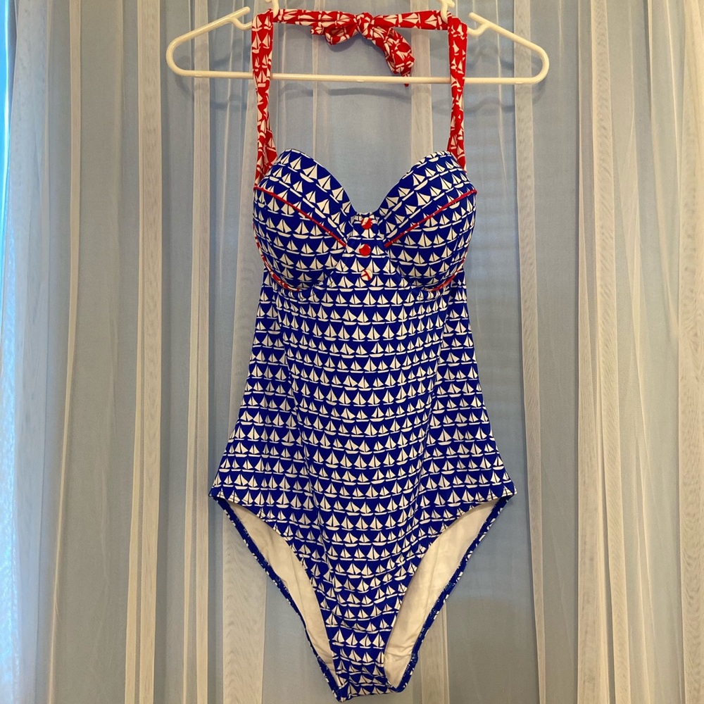 RETIRED NWT UK Lepel Sailor Print 36D Swimsuit